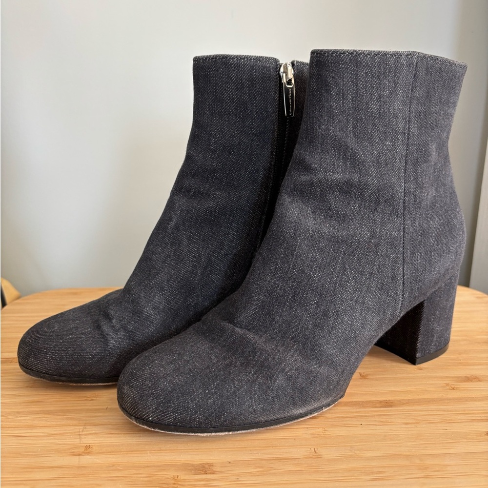 Gianvito Rossi Margaux denim block heel ankle boot